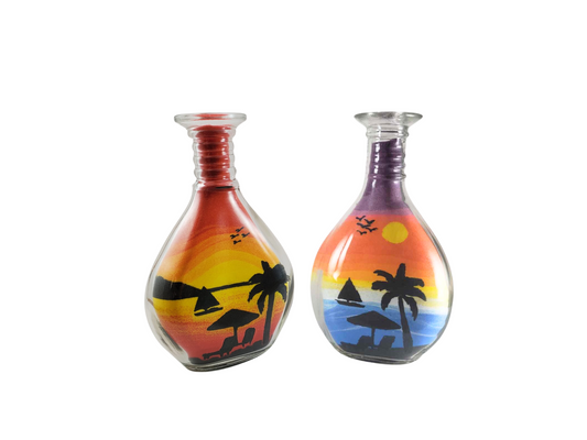 Beach Sunset - Sand Art Bottle - 100% Handmade