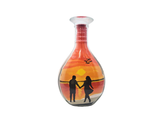 Walking into Sunset - Sand Art Bottle - 100% Handmade