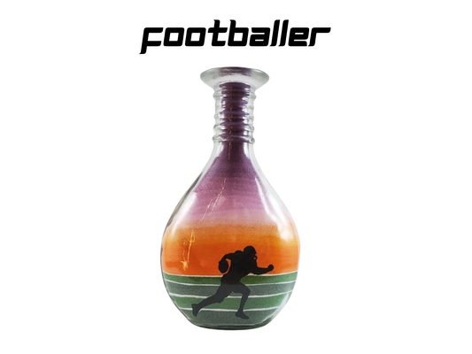 The Footballer - Sand Art Bottle - 100% Handmade